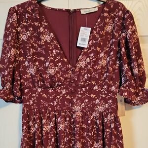 Chic Burgundy Floral Maxi Dress